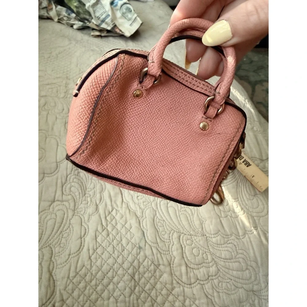 Coach Mini Rowan Purse Charm Coin Pouch Y2K Pink Key Chain